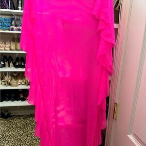 Vibrant Hot Pink Ruffle Cover-Up